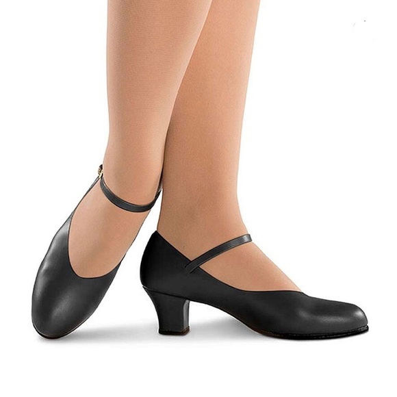 Capezio Woman’s Black JR. Footlight Character Shoes Size 10 1/2 W - Picture 1 of 14